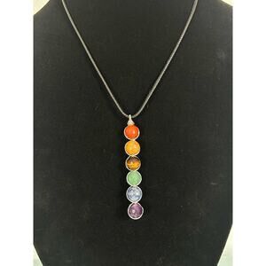 Handmade 18inch 6 Point Silver Twisted Shiny Chakra necklace, 3inch Pendant